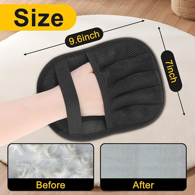 Pet Hair Removal Tool Reusable Static Removal Gloves, Double-Sided Grooming Gloves for Pets, Removes Pet Fur Hair for Carpets